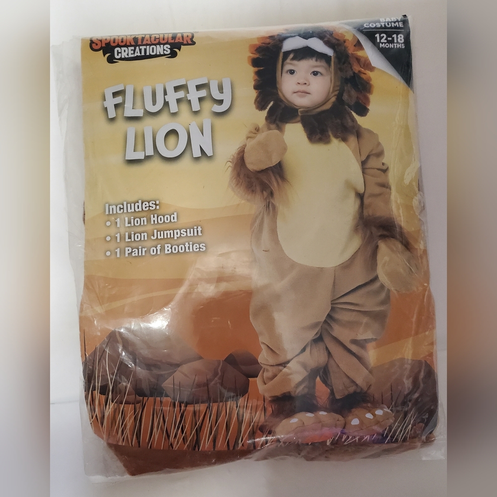 Spooktacular Fluffy Lion Baby Costume Size 12-18 months New